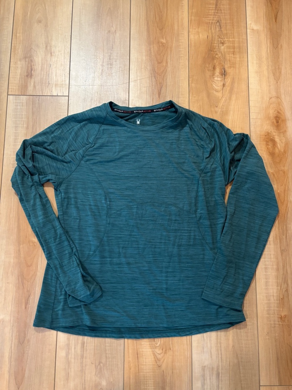 Spyder Men's Teal-Blue Long Sleeve Performance Top